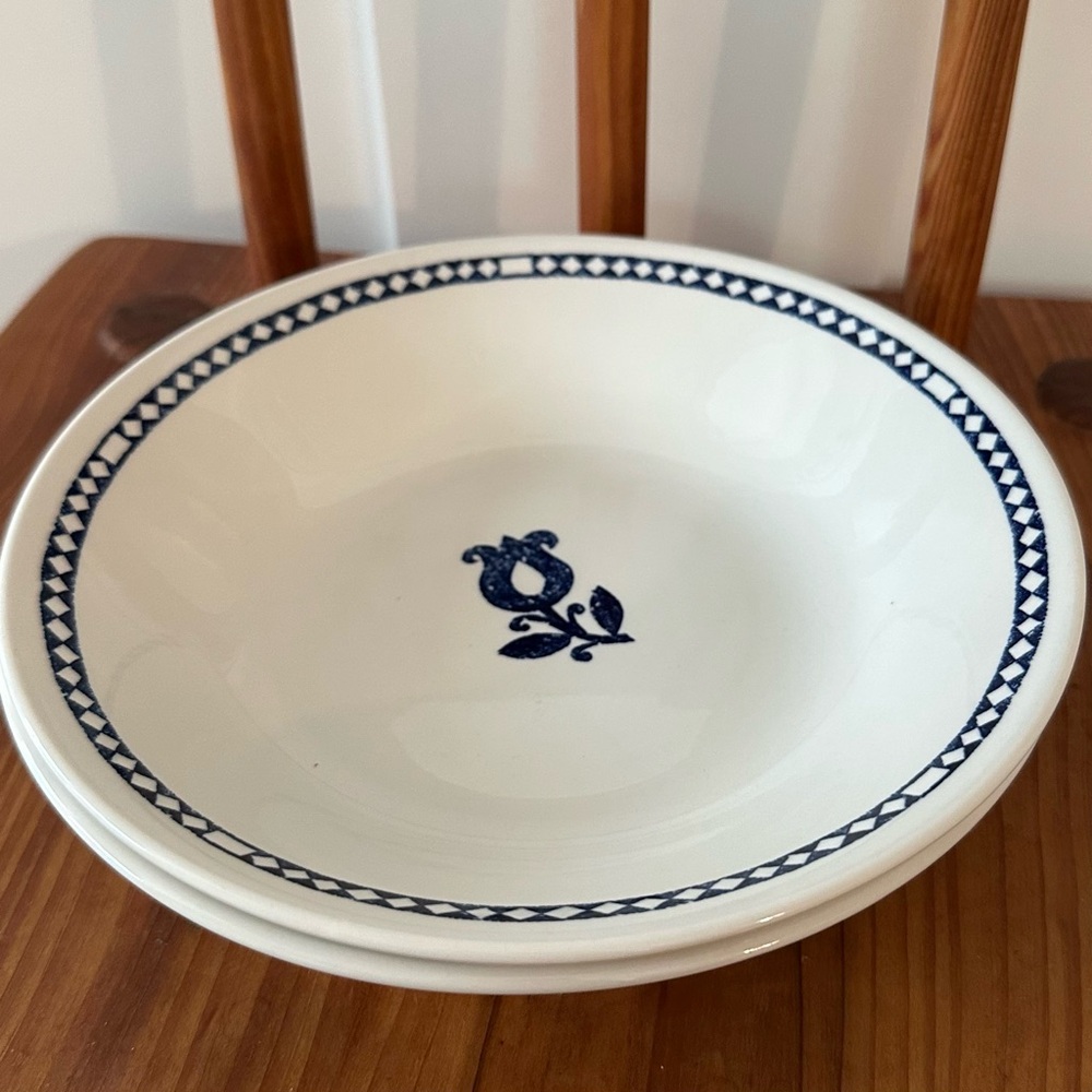 Set of 2 Churchill England IKEA Bowls Blue tulip Vintage - Picture 4 of 7